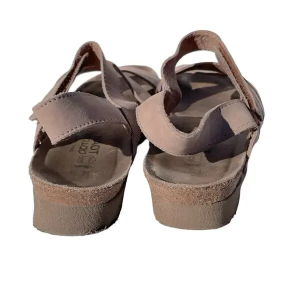 Naot Kayla Sandals Tan Suede Leather Cork Footbed Womens Size 7 / 37 - Picture 6 of 9